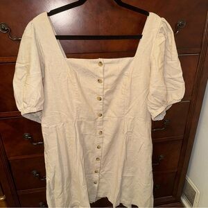 Old Navy Cream Button-Front Dress